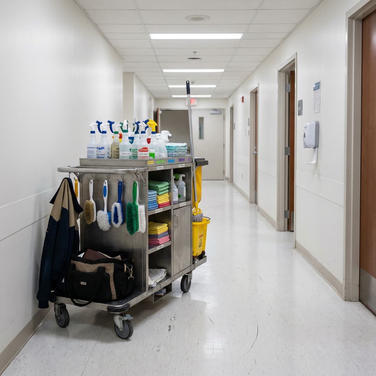 Professional supply cart and equipment