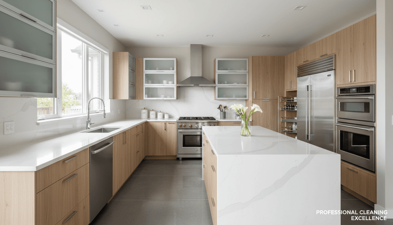 Spotless kitchen after move-out cleaning
